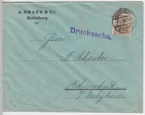 (B2003) Bedarfsbrief Deutsches Reich, Stempel Heidelberg 1918