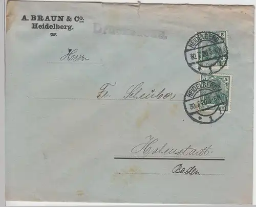 (B2001) Bedarfsbrief Deutsches Reich, Stempel Heidelberg 1920