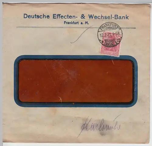 (B1986) Bedarfsbrief Deutsches Reich, Stempel Frankfurt (Main) 1920