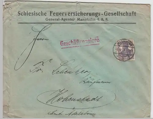 (B1941) Bedarfsbrief Deutsches Reich, Stempel Mannheim 1919