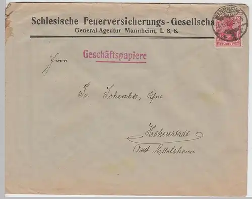 (B1933) Bedarfsbrief Deutsches Reich, Stempel Mannheim 1920