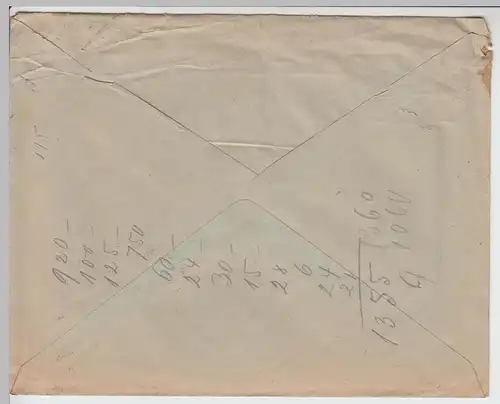 (B1933) Bedarfsbrief Deutsches Reich, Stempel Mannheim 1920