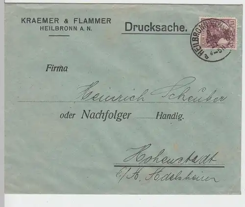 (B1924) Bedarfsbrief Deutsches Reich, Stempel Heilbronn 1921