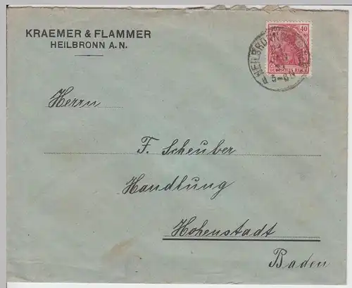(B1923) Bedarfsbrief Deutsches Reich, Stempel Heilbronn 1921