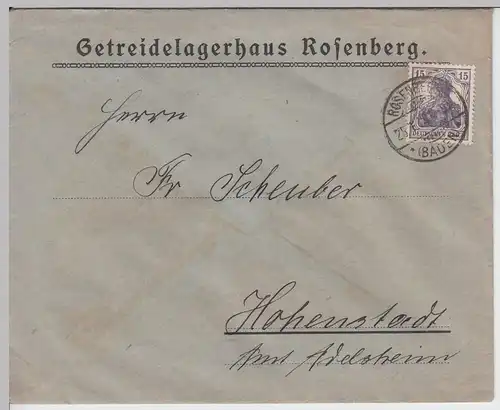 (B1921) Bedarfsbrief Deutsches Reich, Stempel Rosenberg 1919