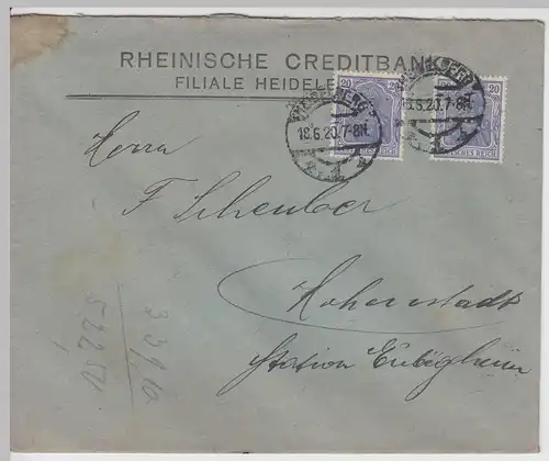 (B1915) Bedarfsbrief Deutsches Reich, Stempel Heidelberg 1920