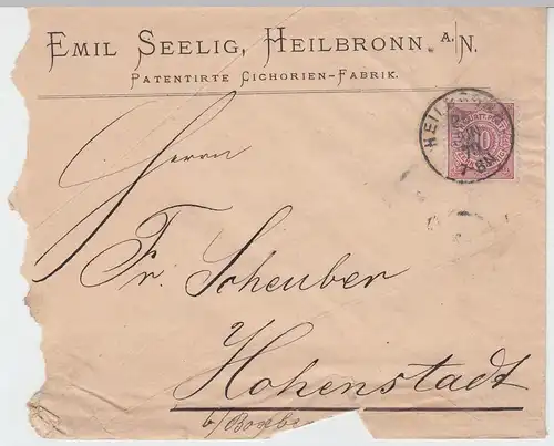 (B1909) Bedarfsbrief K. Württ. Post, Stempel Heilbronn 1879