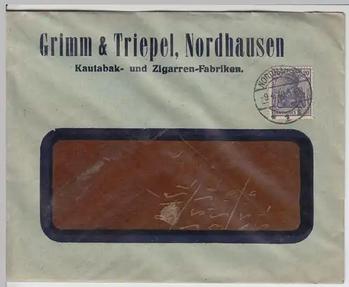 (B1907) Bedarfsbrief Deutsches Reich, Stempel Nordhausen 1920