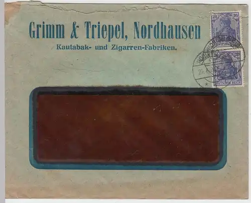 (B1906) Bedarfsbrief Deutsches Reich, Stempel Nordhausen 1920