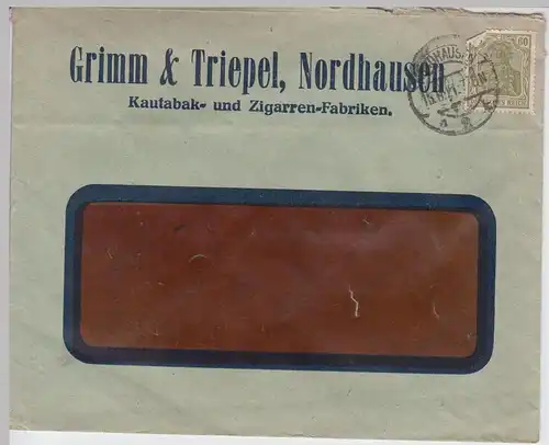 (B1905) Bedarfsbrief Deutsches Reich, Stempel Nordhausen 1921
