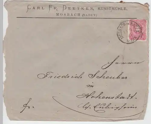 (B1898) Bedarfsbrief Reichspost, Stempel Mosbach in Baden 1881