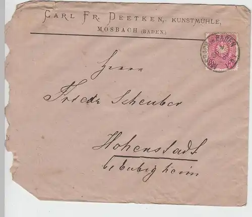 (B1892) Bedarfsbrief Reichspost, Stempel Mosbach in Baden 1880