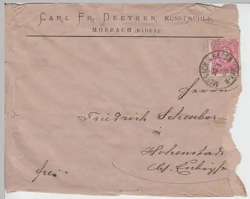 (B1891) Bedarfsbrief Reichspost, Stempel Mosbach in Baden 1880