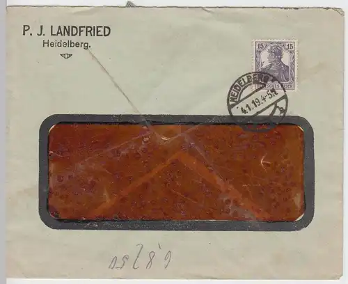 (B1885) Bedarfsbrief Deutsches Reich, Stempel Heidelberg 1919