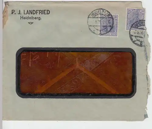 (B1881) Bedarfsbrief Deutsches Reich, Stempel Heidelberg 1920
