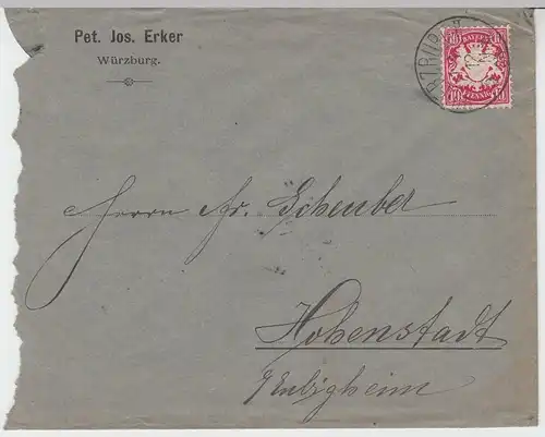 (B1872) Bedarfsbrief Bayern, Stempel Würzburg 1885