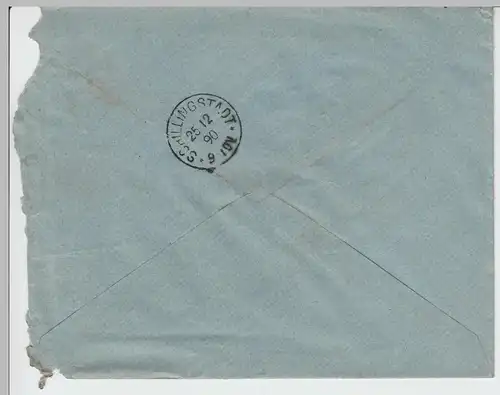 (B1870) Bedarfsbrief Reichspost, Stempel Mosbach (Baden) 1890