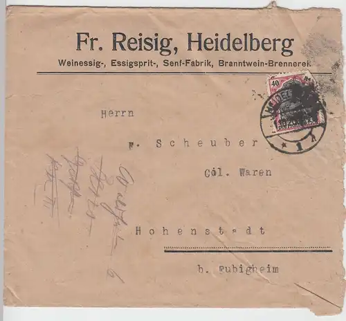 (B1867) Bedarfsbrief Deutsches Reich, Stempel Heidelberg 1920