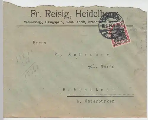 (B1866) Bedarfsbrief Deutsches Reich, Stempel Heidelberg 1920