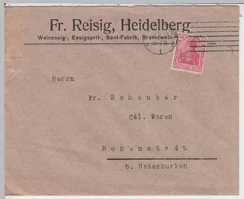 (B1864) Bedarfsbrief Deutsches Reich, Stempel Heidelberg 1921