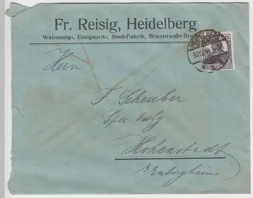 (B1863) Bedarfsbrief Deutsches Reich, Stempel Heidelberg 1918