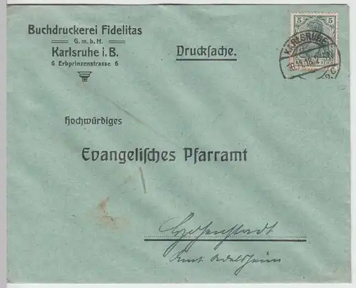 (B1847) Bedarfsbrief Deutsches Reich, Stempel Karlsruhe 1918