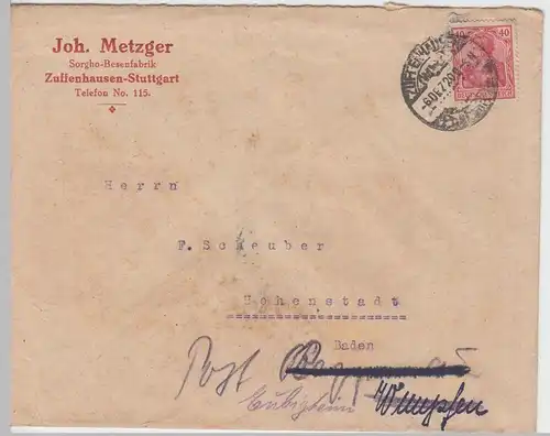 (B1839) Bedarfsbrief Deutsches Reich Firmen-Umschlag 1920