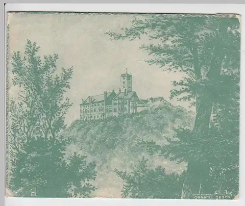 (B1730) Bedarfsbrief Stempel Eisenach 1902 m. bedruckten Innenseiten, Wartburg