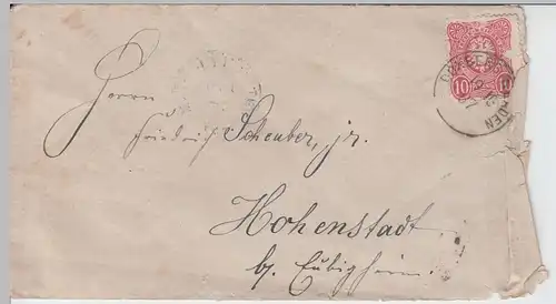 (B1732) Bedarfsbrief Deutsches Reich, Stempel Boxberg 1887