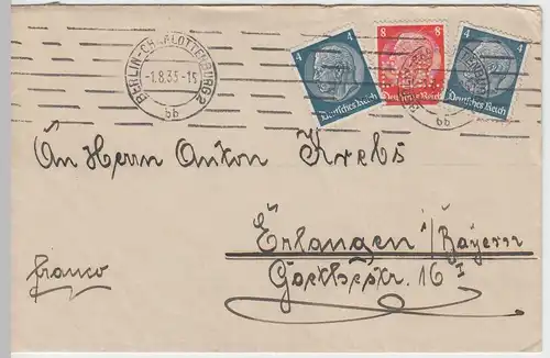 (B1662) Bedarfsbrief DR Stempel Berlin-Charlottenburg 2, 1935