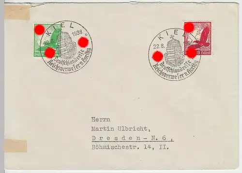 (B1378) Bedarfsbrief DR, Sonderstempel Kiel 1938