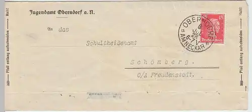 (B1361) Bedarfsbrief DR, Jugendamt Oberndorf a.N., 1928