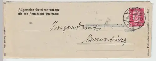 (B1357) Bedarfsbrief DR, Allg. Ortskrankenkasse Pforzheim, 1929