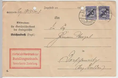 (B1355) Bedarfsbrief DR, Sächs. Amtsgericht Reichenbach, 1923