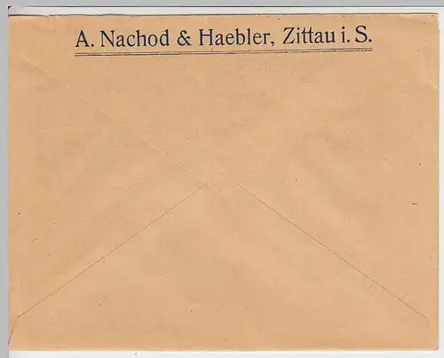 (B1322) Bedarfsbrief DR, Fa. A.Nachod & Haebler, Zittau i.S. 1918