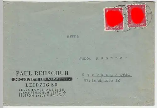 (B1282) Bedarfsbrief DR, Fa. Paul Rehschuh, Leipzig, 1941
