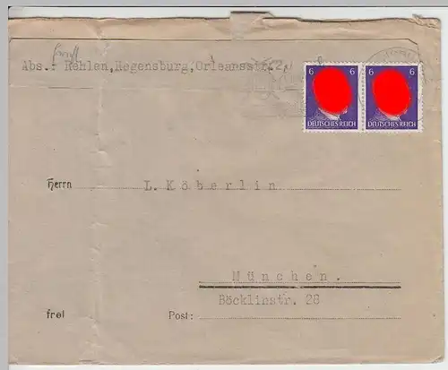 (B1281) Bedarfsbrief DR, 1943