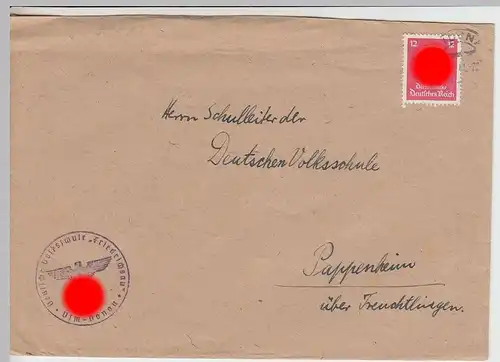 (B1271) Bedarfsbrief DR, Deutsche Volksschule, Dienstmarke 1944