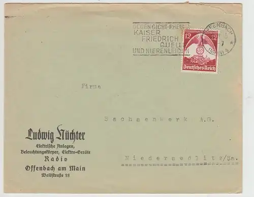 (B1257) Bedarfsbrief DR, Stempel Offenbach 1935