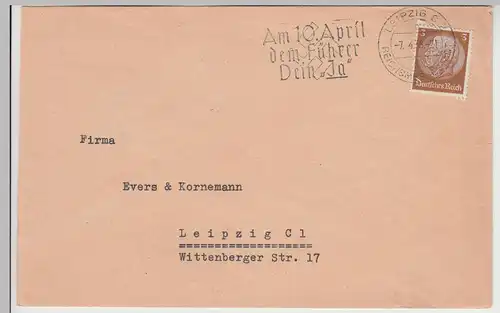 (B1245) Bedarfsbrief DR, Stempel Leipzig C 2, 1938