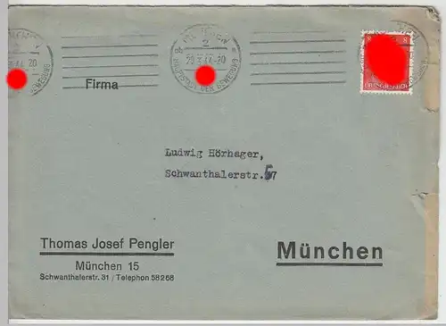 (B1235) Bedarfsbrief DR, Stempel München 2, 1944