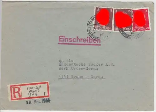 (B1212) Bedarfsbrief DR, R-Brief, 1944