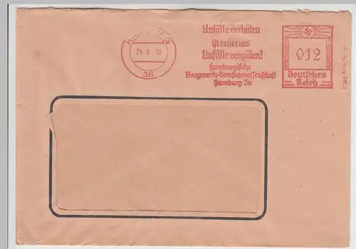 (B1168) Bedarfsbrief DR, Freistempel Hamburg 1939