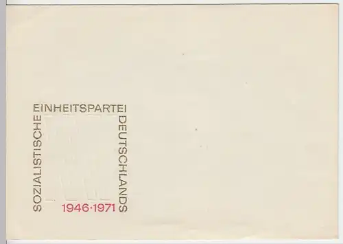 (B1081) Ersttagsbrief, DDR, Sozialistische Einheitspartei Dtl. 1946 - 1971