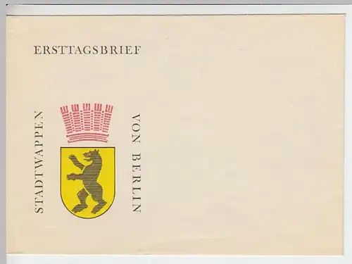 (B1078) Motiv-Briefumschlag, Ersttagsbrief DDR, Stadtwappen Berlin