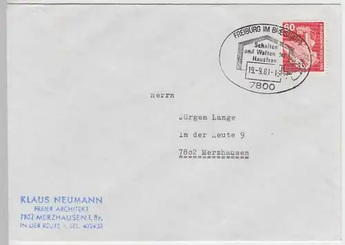 (B1002) Bedarfsbrief Sonderstempel BUND 1981