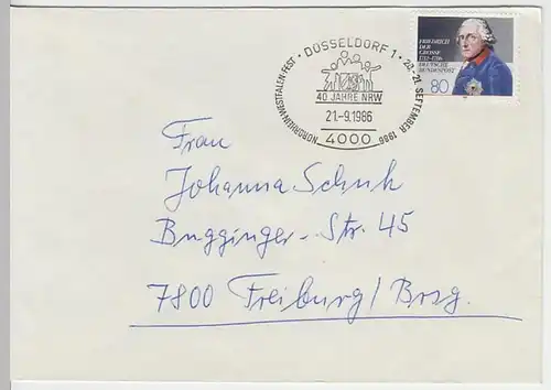 (B1000) Bedarfsbrief Sonderstempel BUND 1986