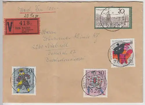 (B998) Bedarfsbrief Wertbrief versiegelt BUND, MiF, 1970