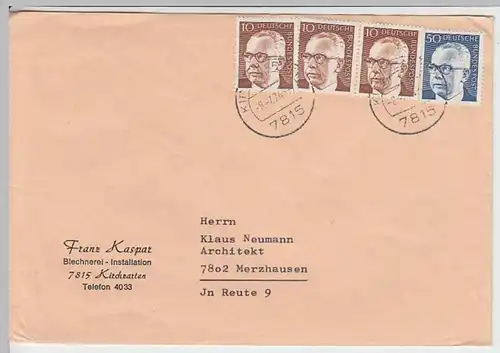 (B997) Bedarfsbrief BUND, Fa. Franz Kaspar, Kirchzarten 1974