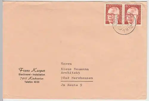(B996) Bedarfsbrief BUND, Fa. Franz Kaspar, Kirchzarten 1974